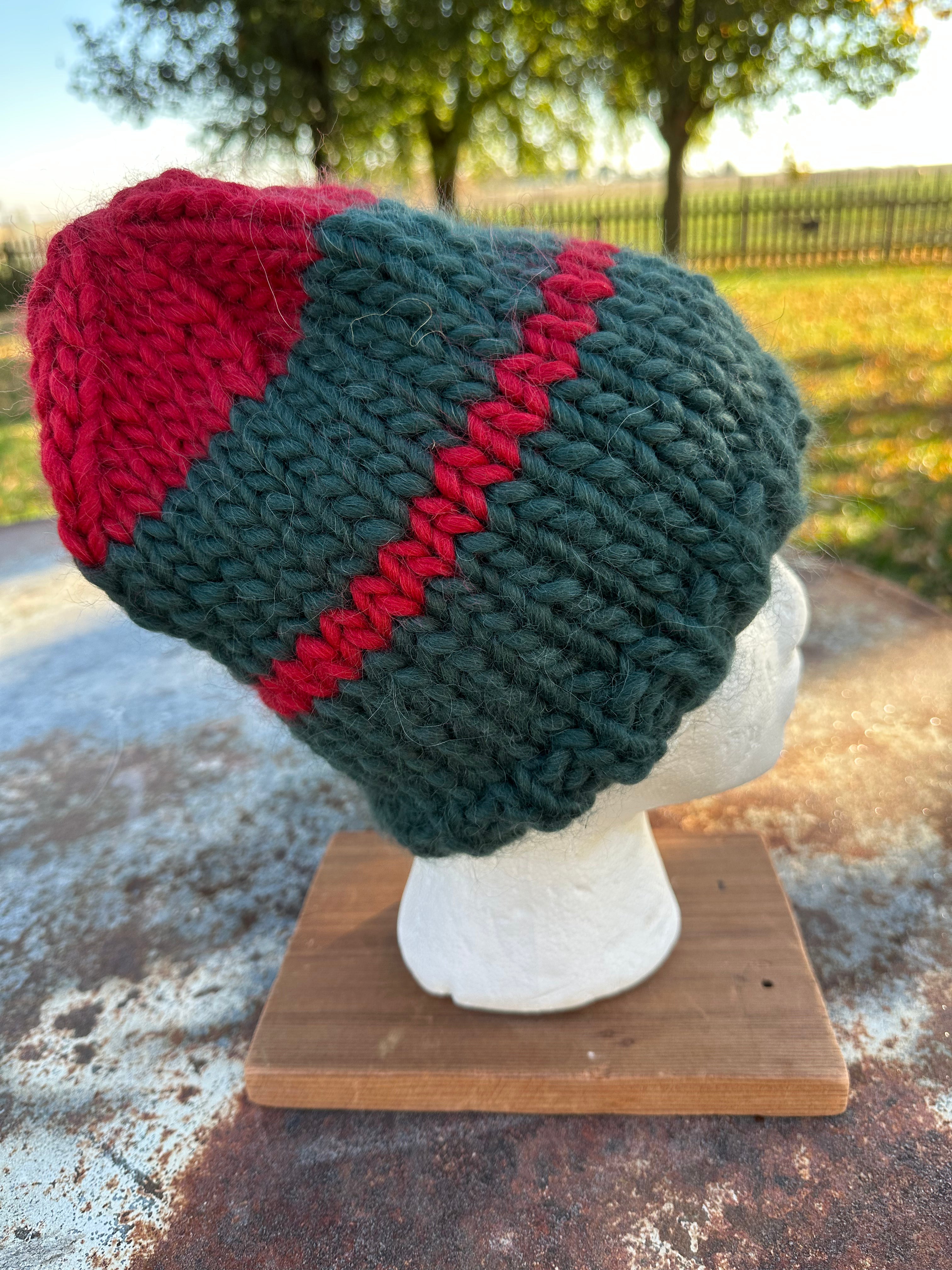 Alpaca/Wool Chunky hat. Hand knit. Natural Fiber.