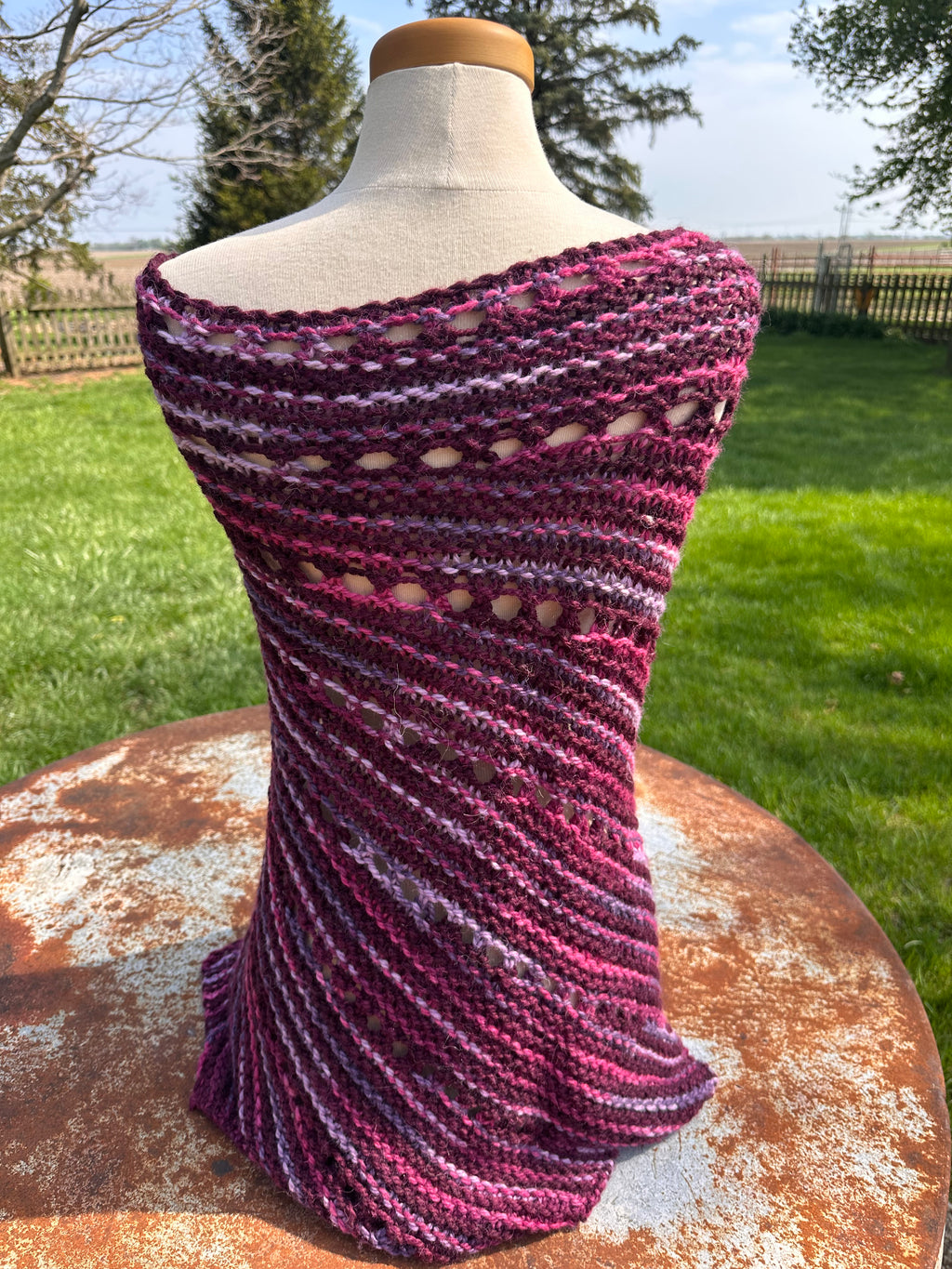 Large Hand knit Alpaca shawl. Luxury.