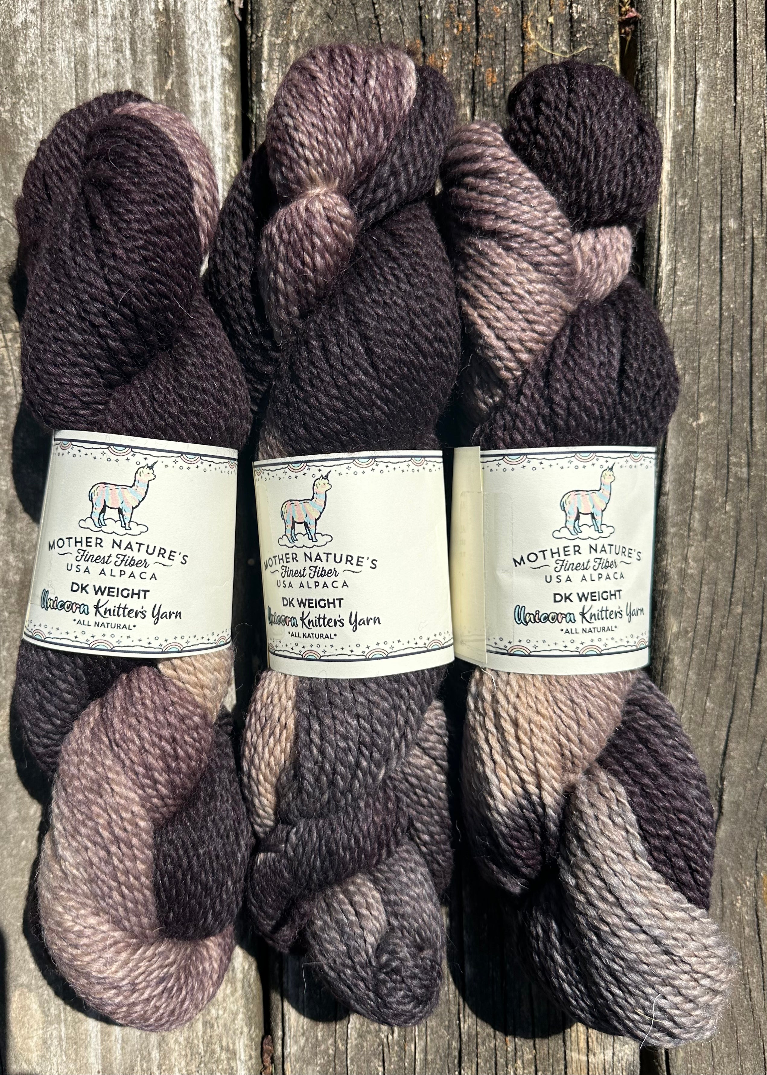 200 yards DK Variegated Alpaca/Merino Yarn.