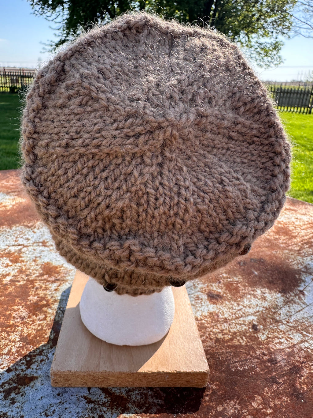 Chunky 100% Alpaca hand knit hat. Natural fiber.