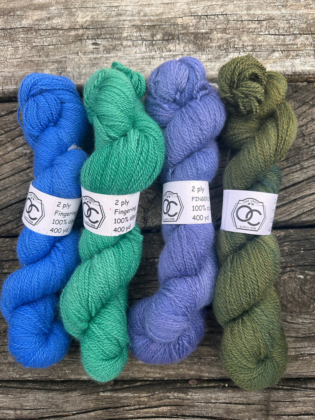 400 yd 100% American Alpaca, fingering weight, hand dyed