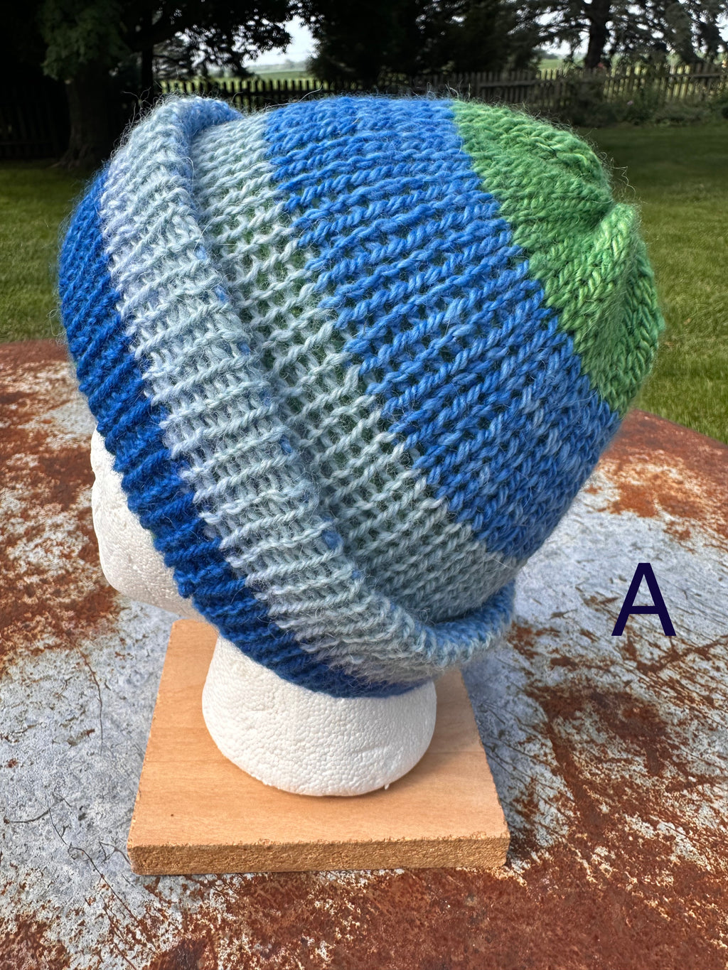Thick Reversible English Double knit Alpaca hat with fold over brim