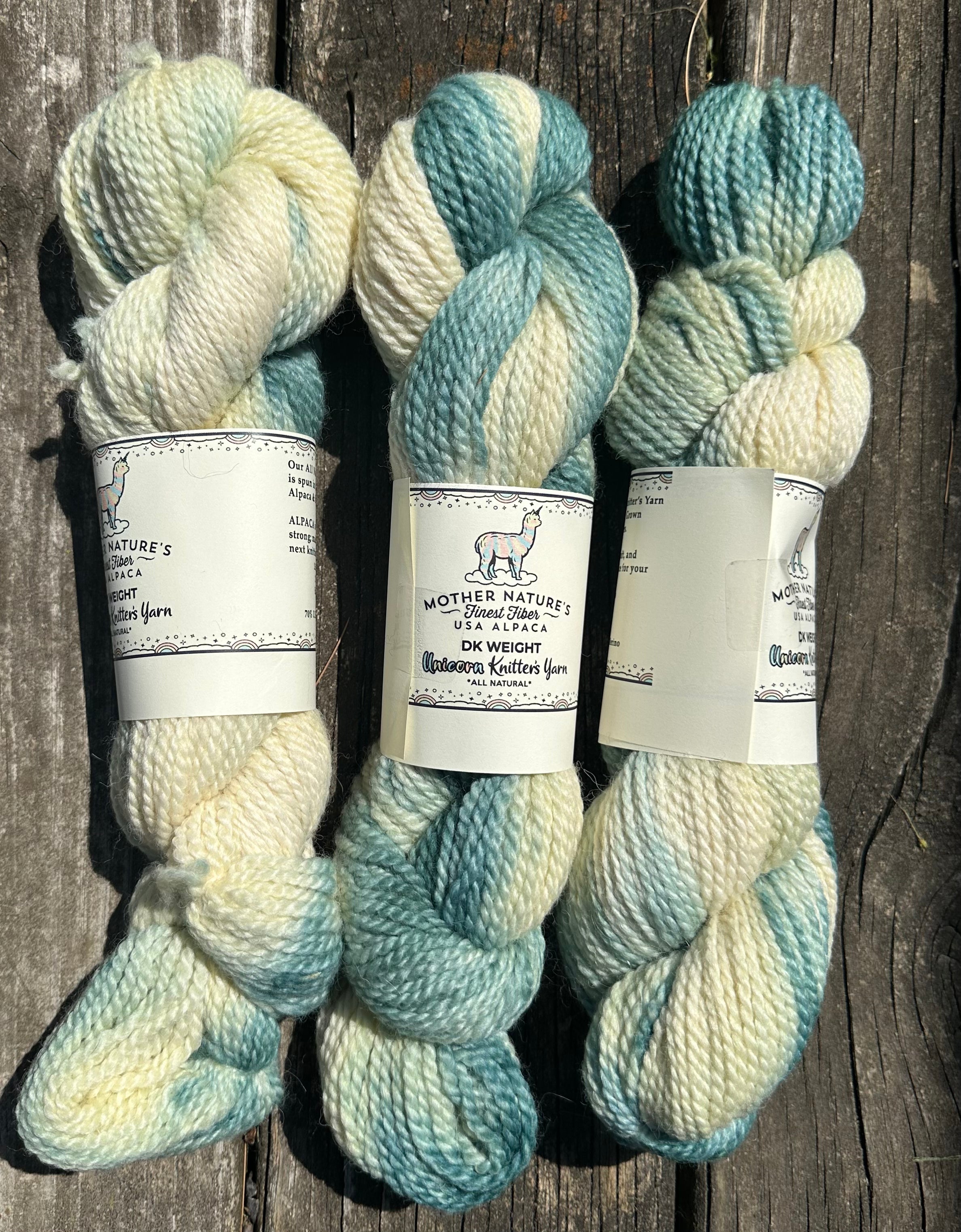 200 yards DK Variegated Alpaca/Merino Yarn.