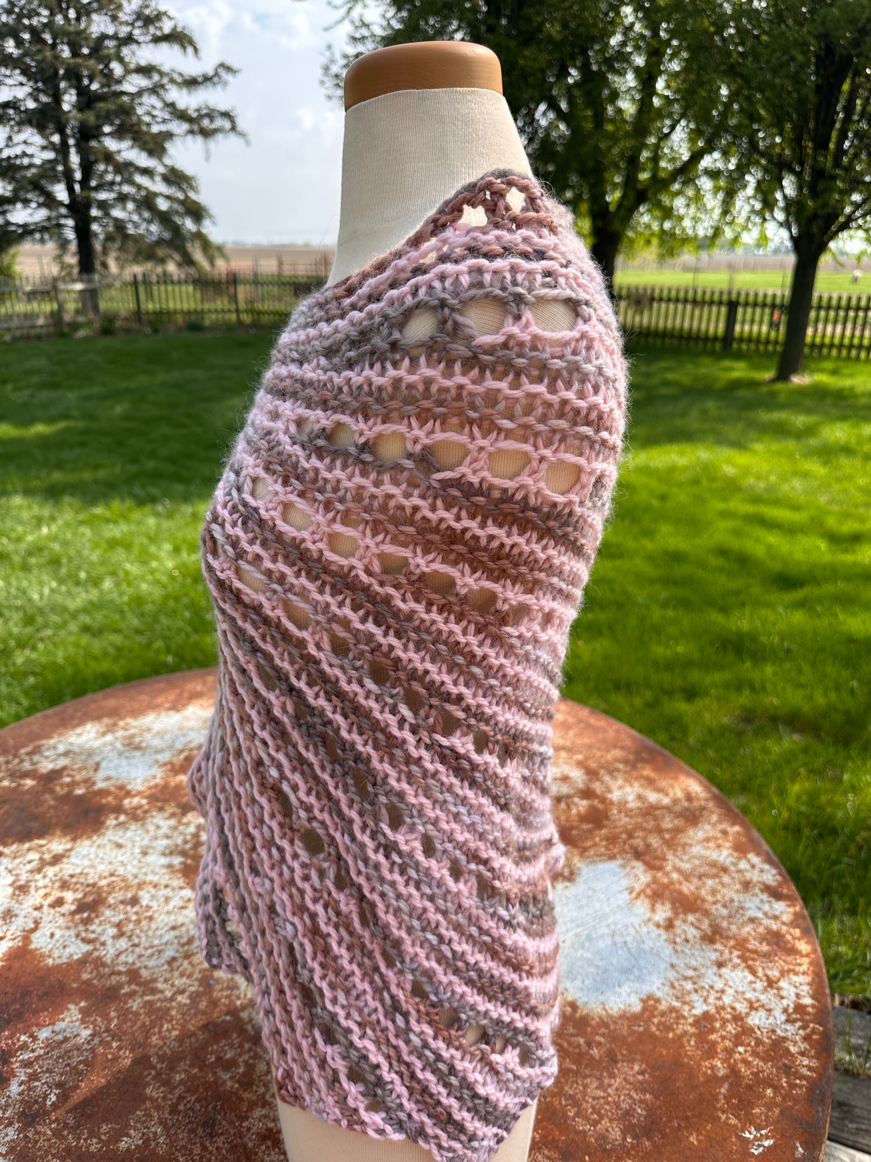 Hand knit Alpaca shawl. Luxury.