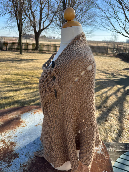 100% Alpaca hand knit  shawl. Luxury. FREE SHIPPING