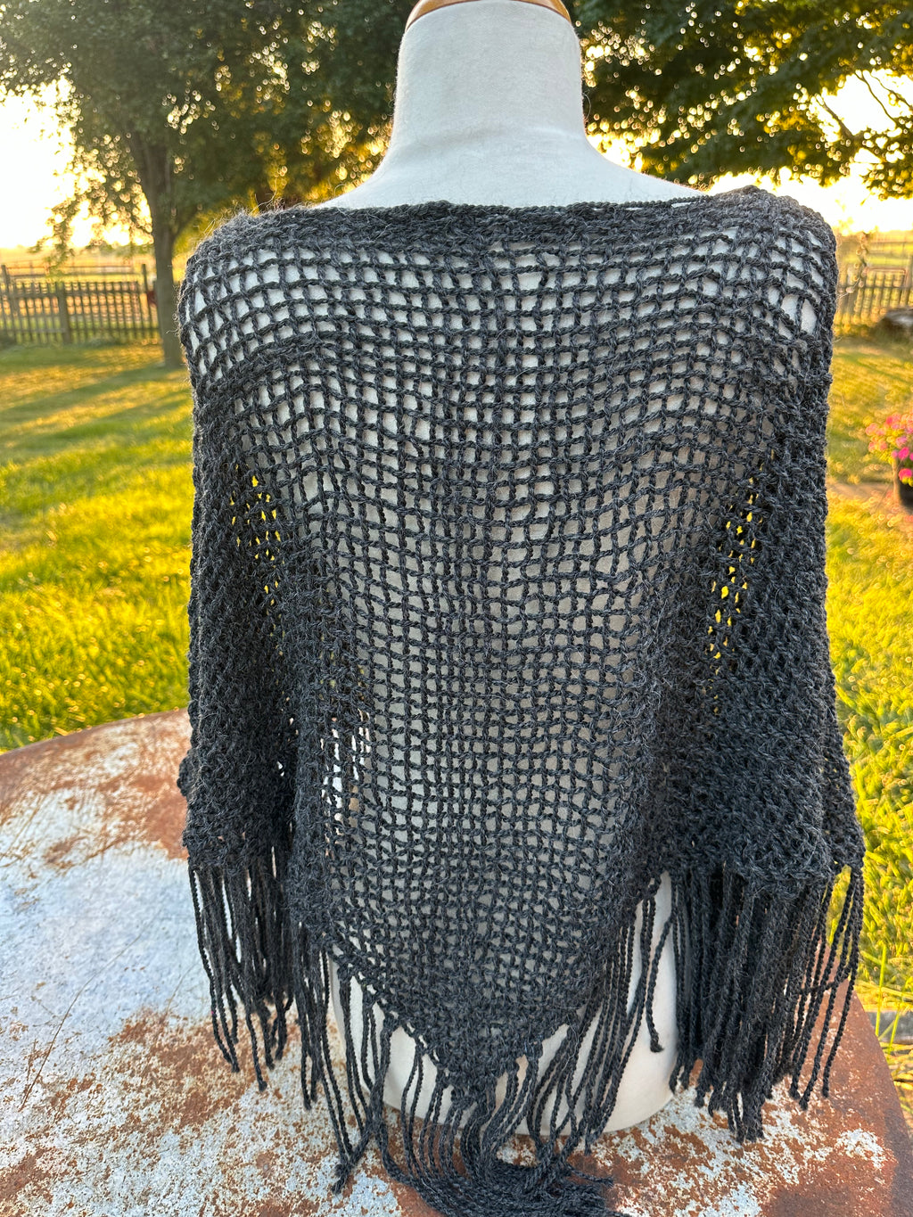 Hand Woven Alpaca Poncho. One Size Fits All.