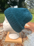 Double knit Alpaca hat with fold over brim