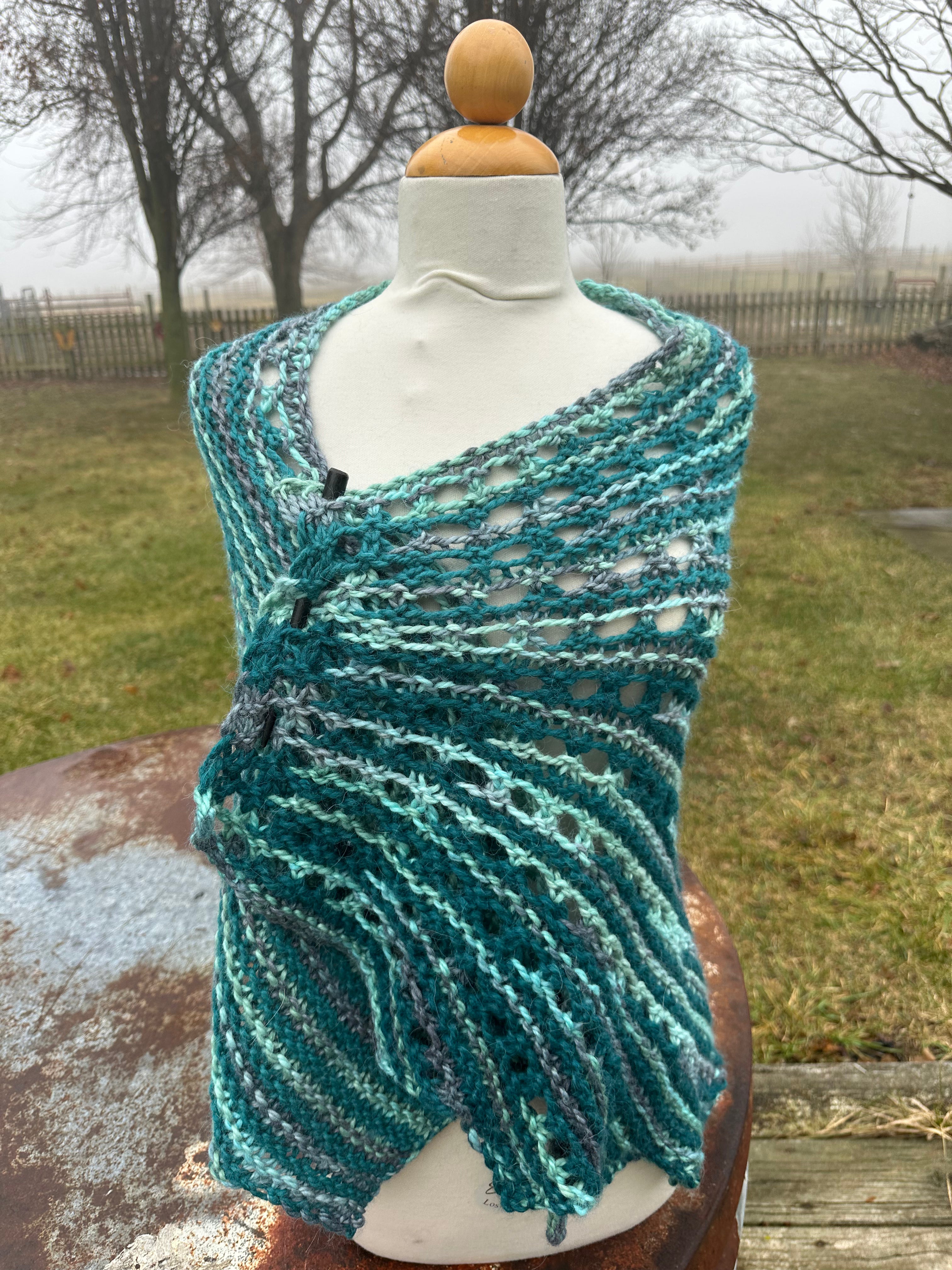 Hand knit Alpaca shawl. Luxury.