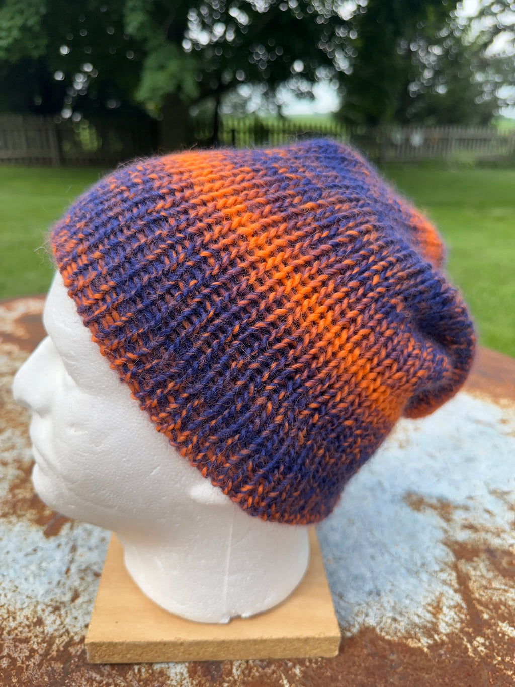 Double knit Alpaca hat with fold over brim
