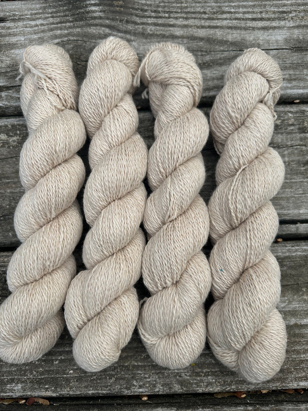 400 yd of fingering weight 100% USA Alpaca, Natural Color,  undyed