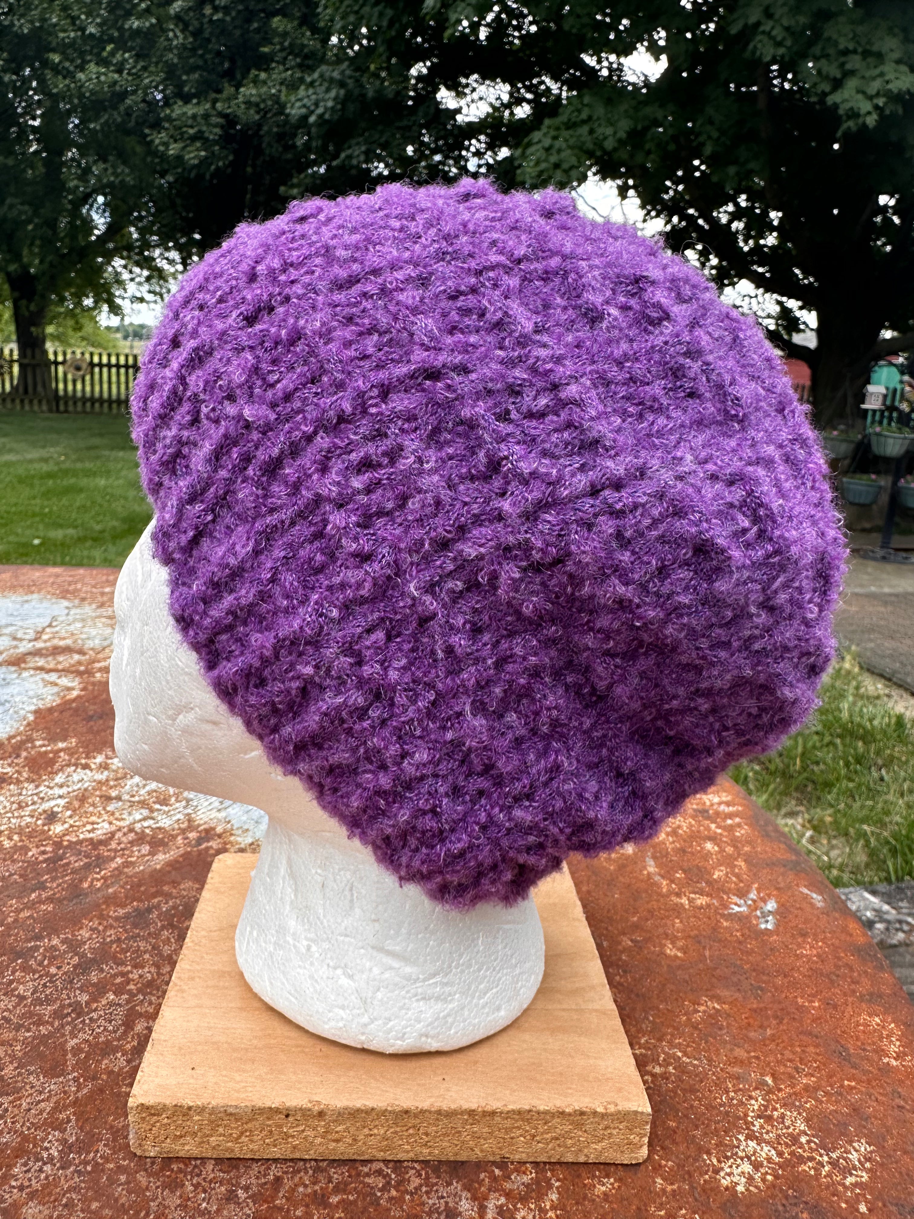 Alpaca  textured hat. Hand knit.