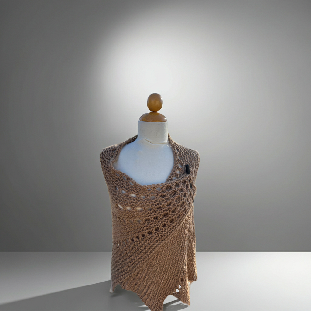 100% Alpaca hand knit  shawl. Luxury.