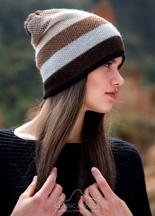 Reversible Sand Dune Baby Alpaca Hat image 0