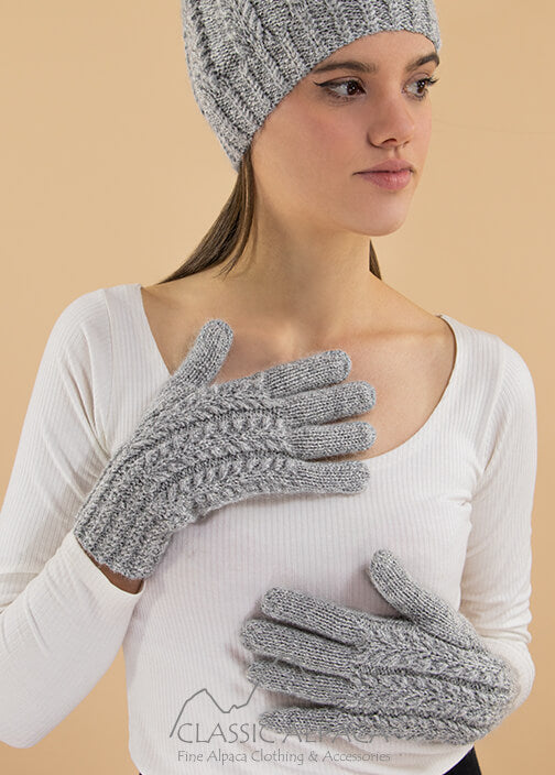 Classic Alpaca Herringbone Gloves image 1