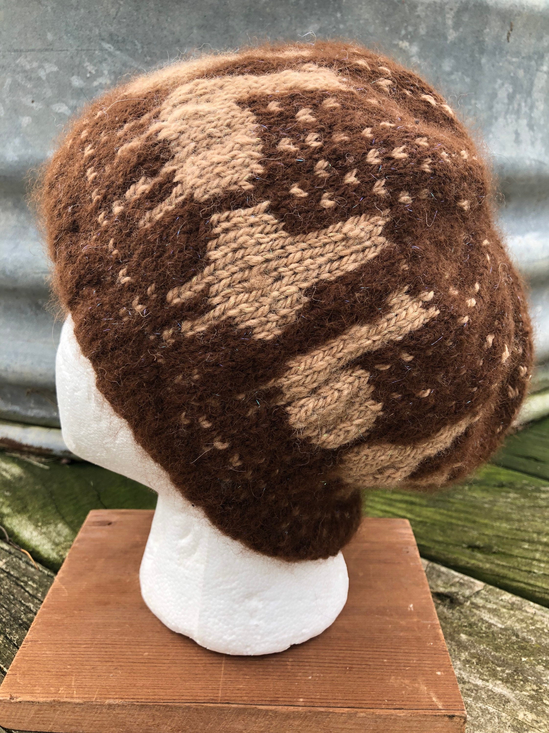 100% USA Alpaca/Llama Fair Isle Hat kit - Knitting pattern and yarn. Choice of colorway.. Natural fiber