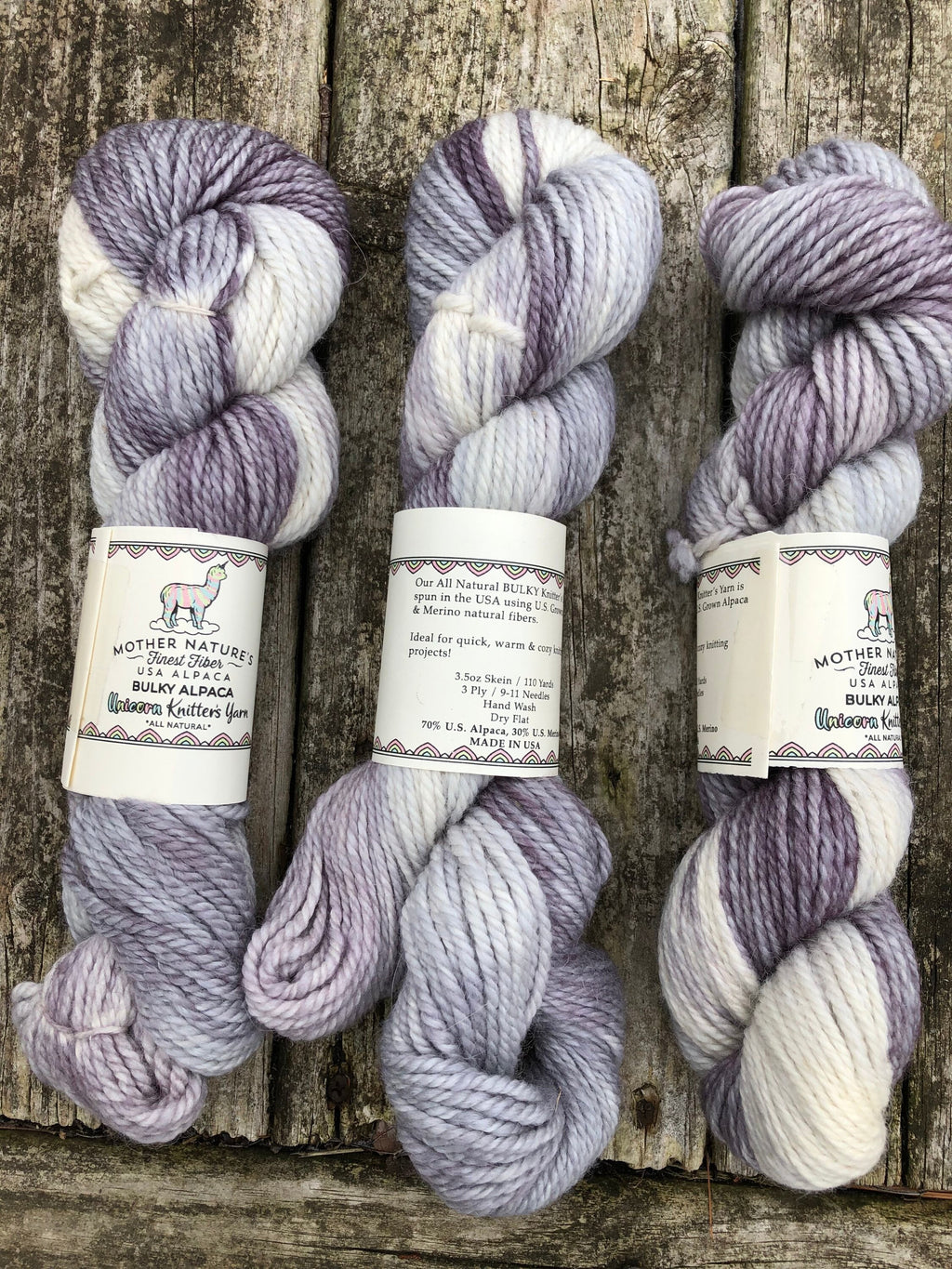 110 yards Chunky Alpaca/Merino Yarn.