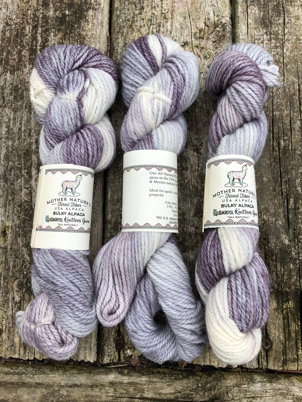 110 yards Chunky Alpaca/Merino Yarn.