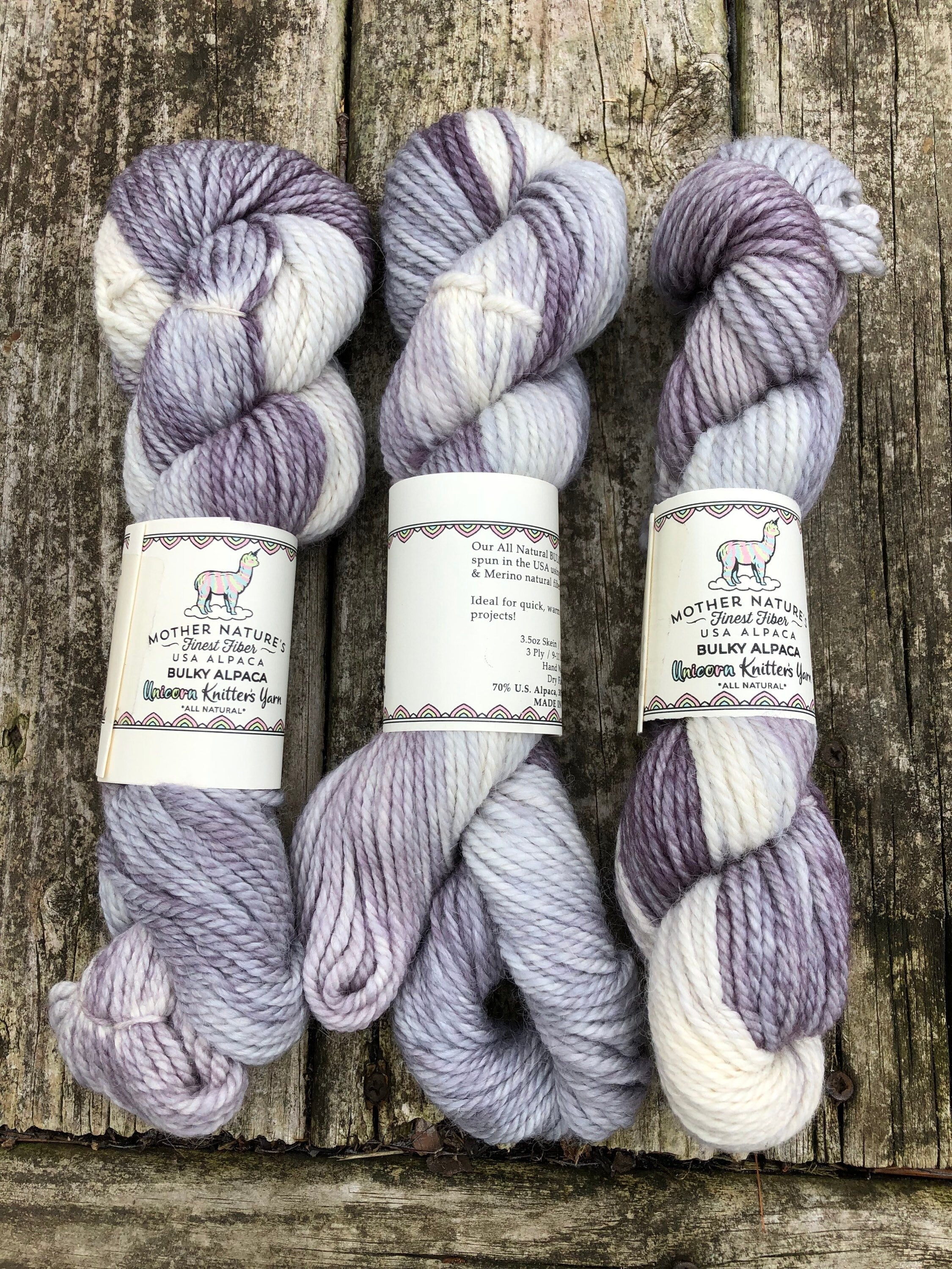 110 yards Chunky Alpaca/Merino Yarn.