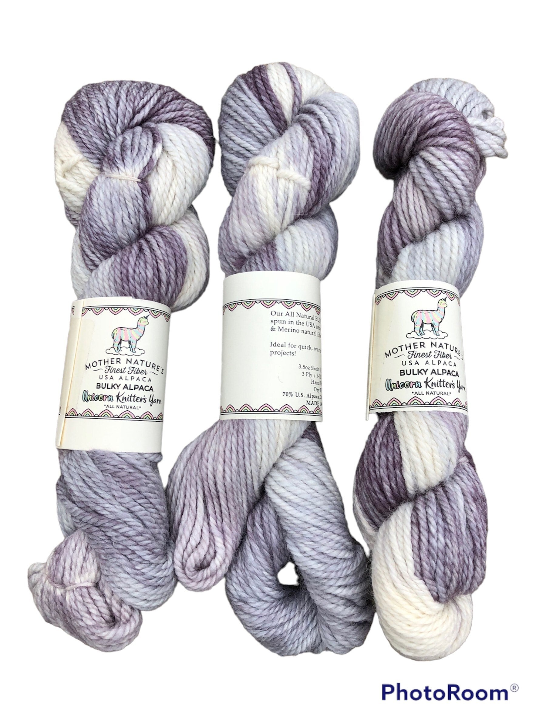 110 yards Chunky Alpaca/Merino Yarn.