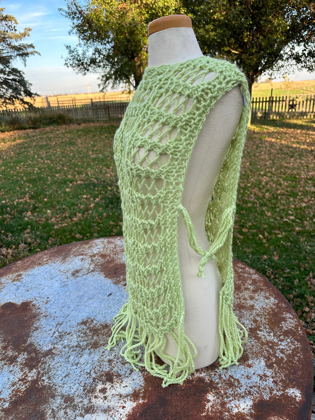 Hand knit alpaca poncho/vest. One size fits all.