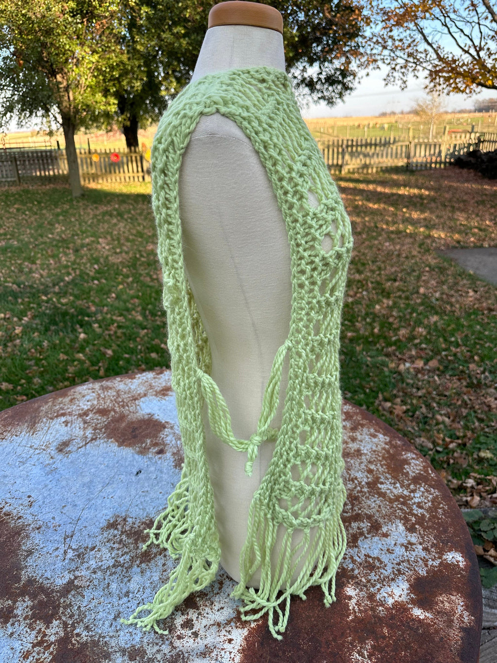 Hand knit alpaca poncho/vest. One size fits all.