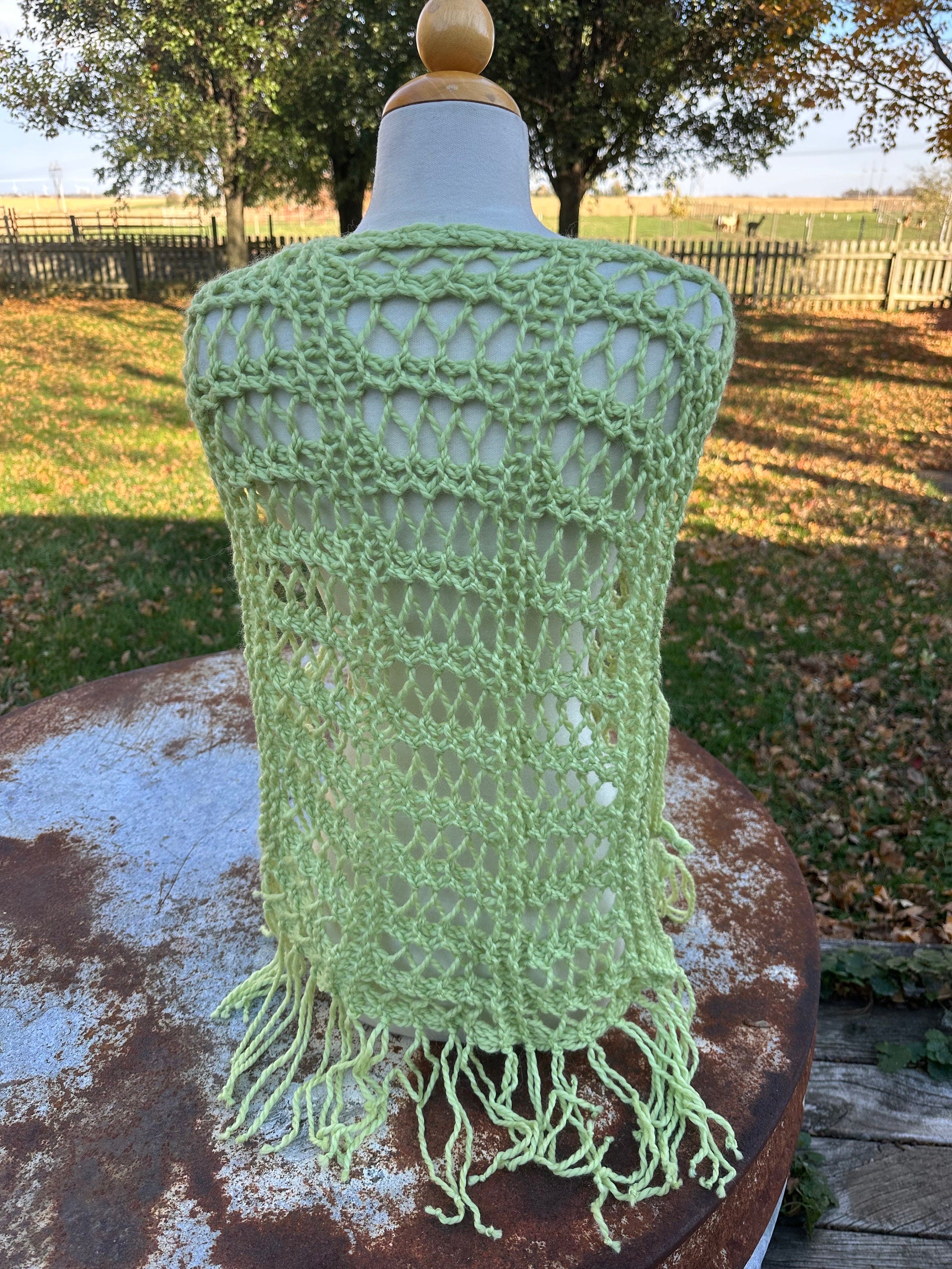 Hand knit alpaca poncho/vest. One size fits all.