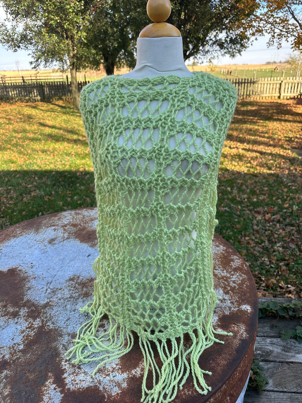 Hand knit alpaca poncho/vest. One size fits all.