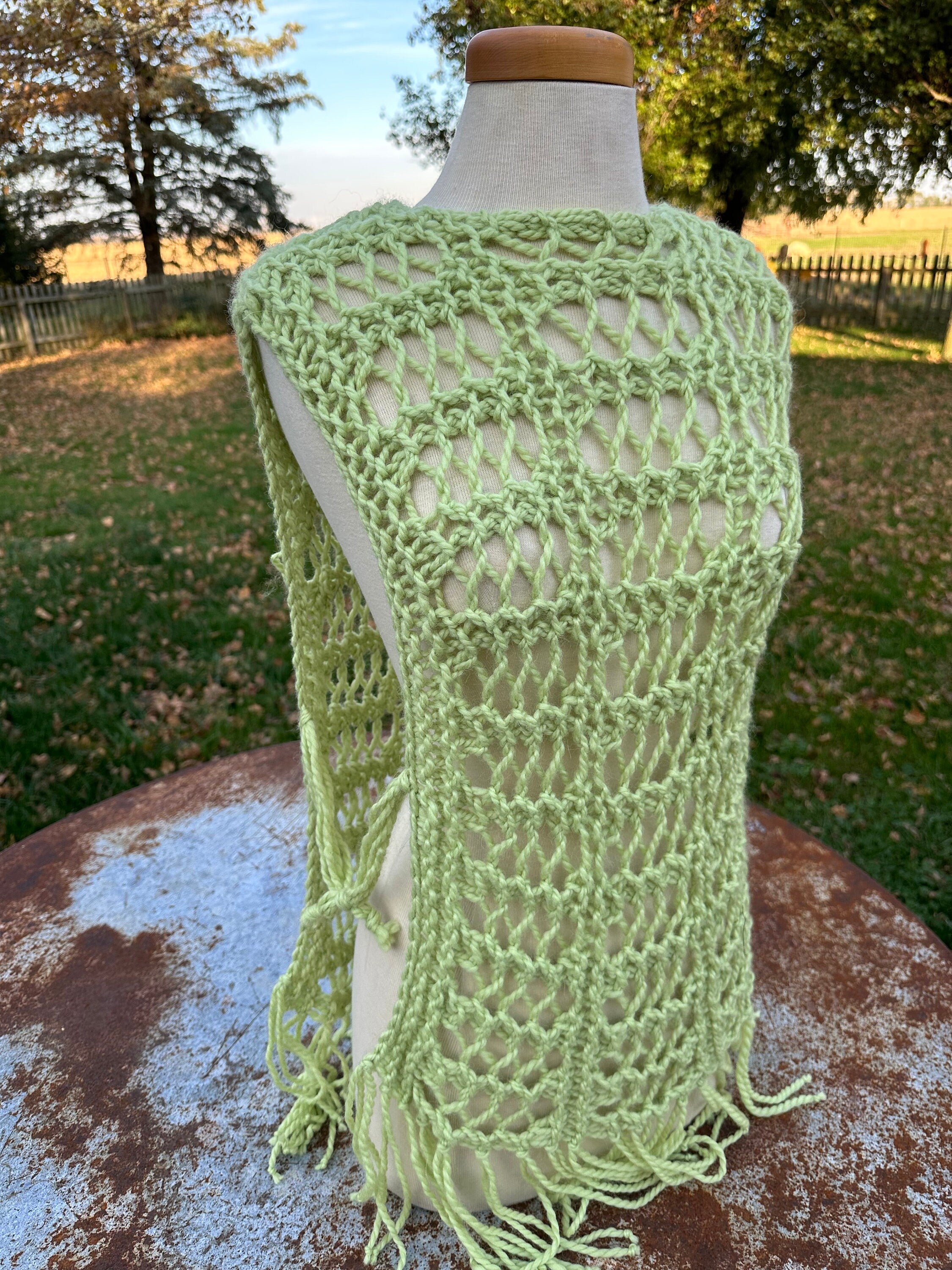 Hand knit alpaca poncho/vest. One size fits all.