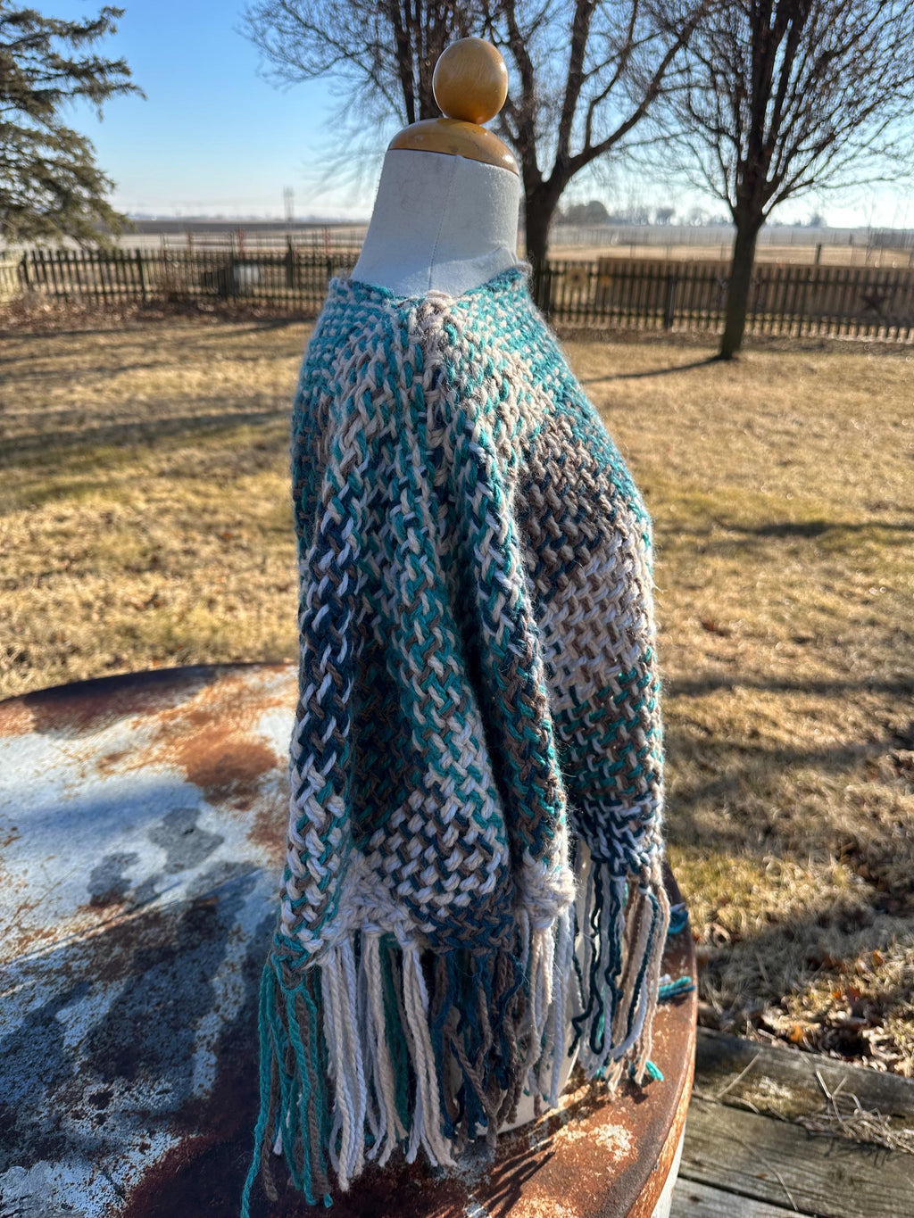Hand woven Alpaca  poncho. One size fits all.