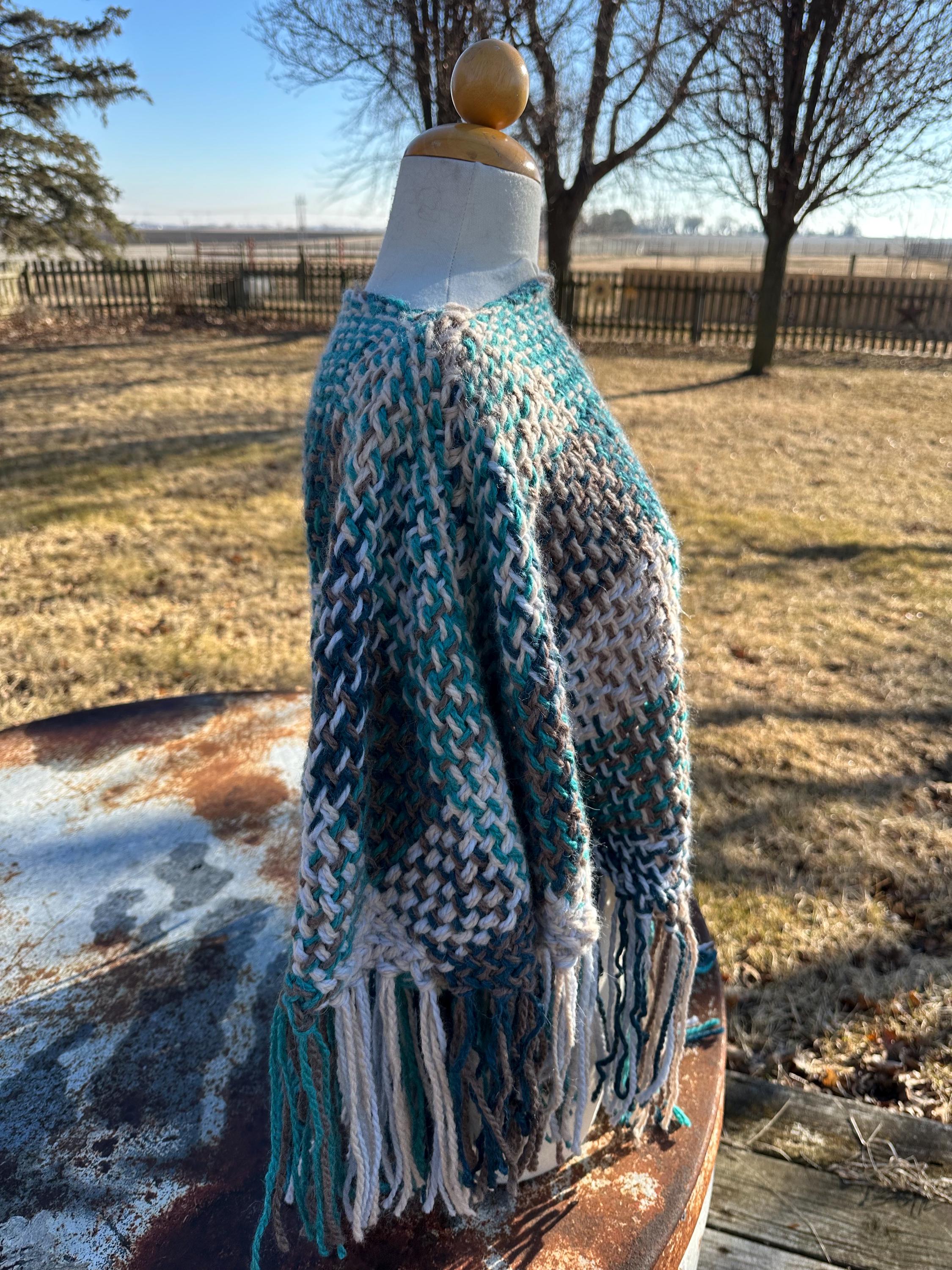 Hand woven Alpaca  poncho. One size fits all.
