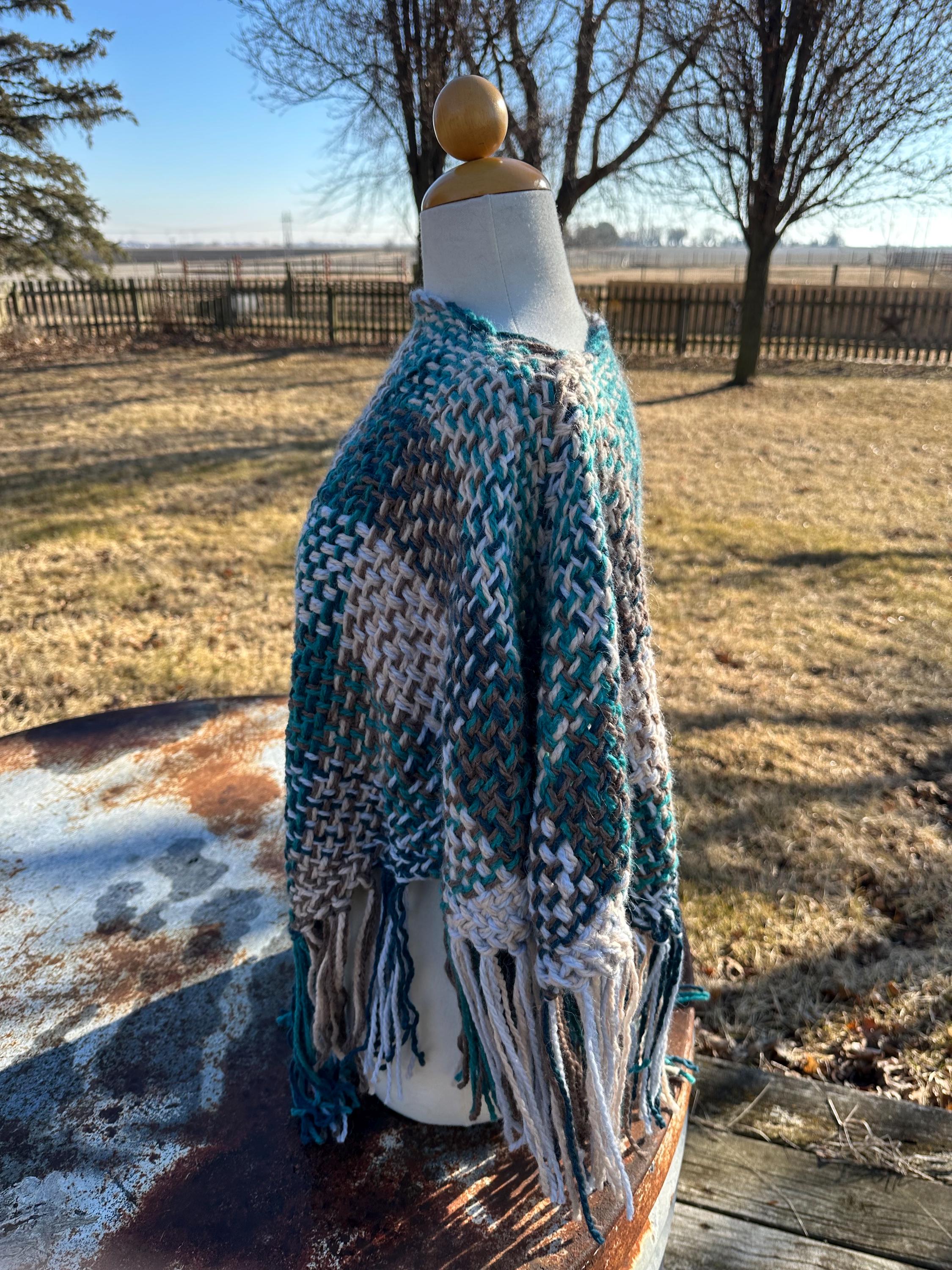 Hand woven Alpaca  poncho. One size fits all.