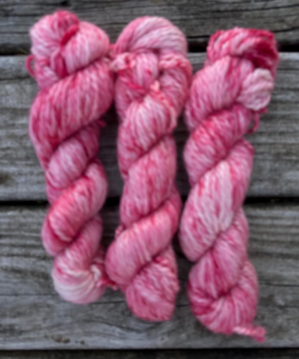 Hand dyed 100%  alpaca yarn. Imported yarn hand dyed by me. 109 yards.