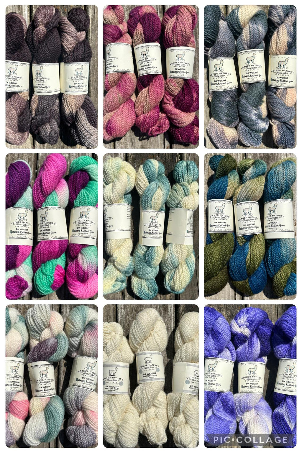 200 yards DK Variegated Alpaca/Merino Yarn.