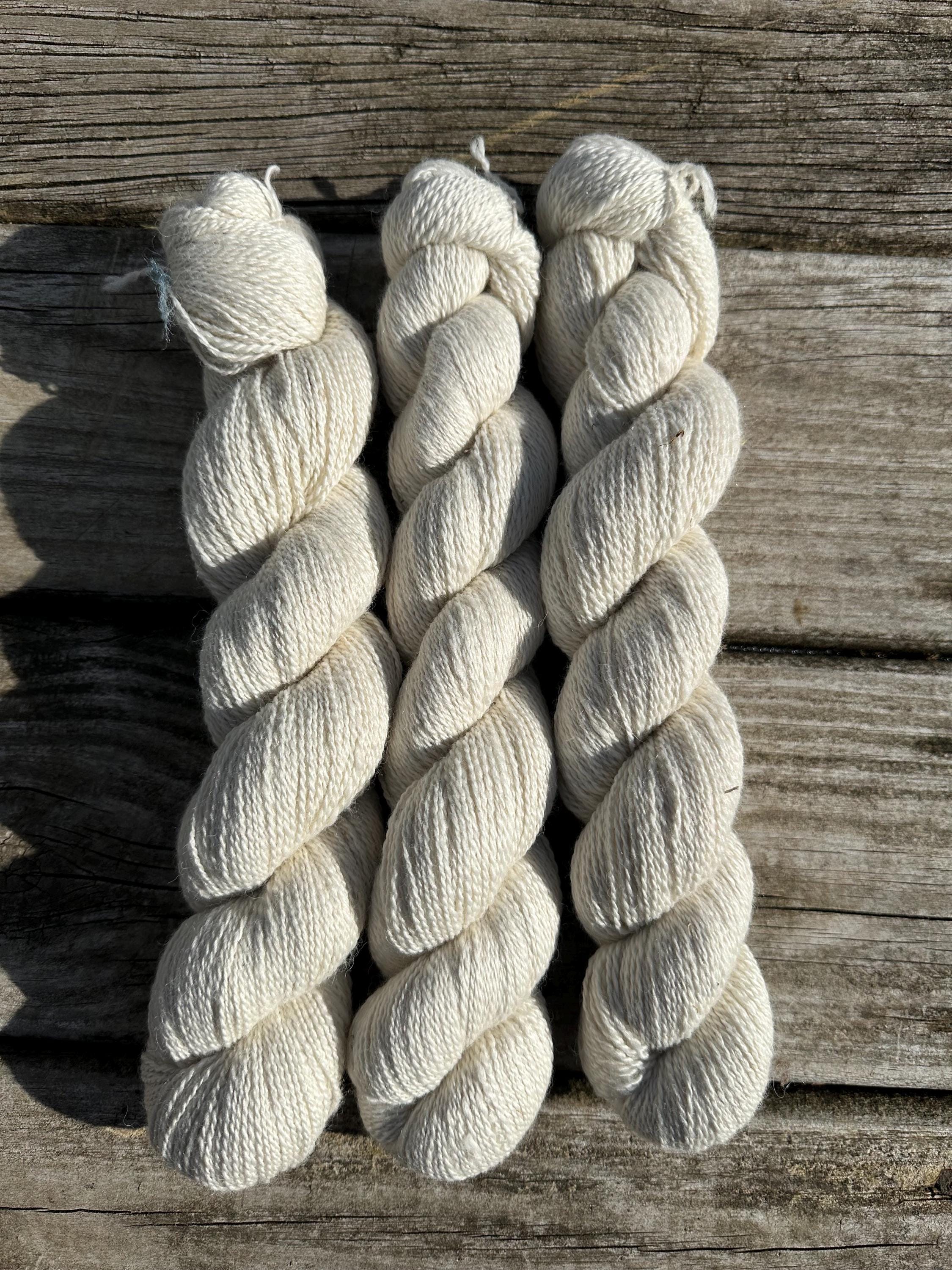 400 yd of fingering weight 100% USA Alpaca, Natural Color,  undyed