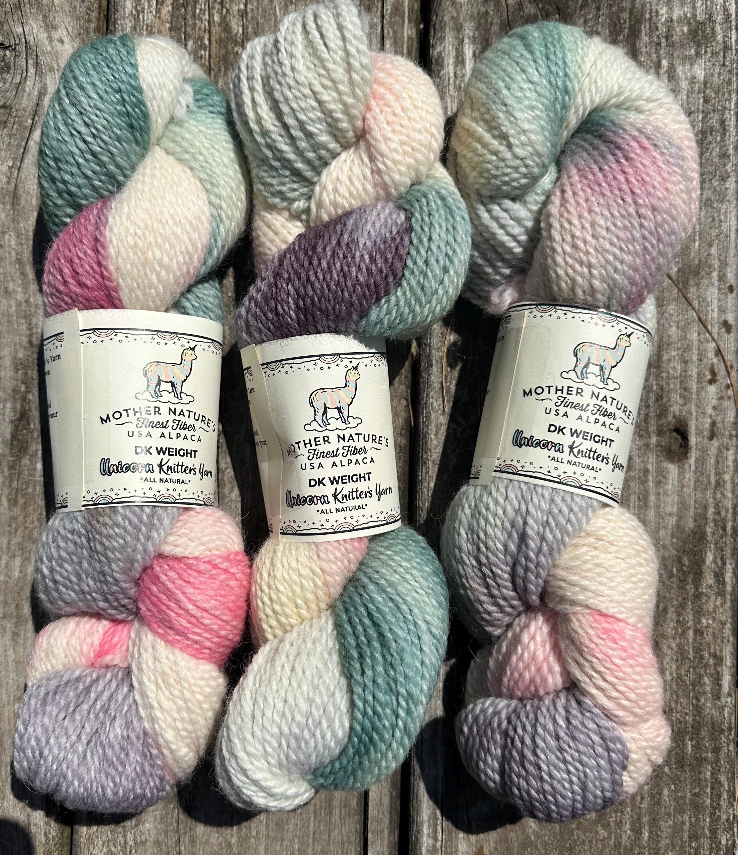 200 yards DK Variegated Alpaca/Merino Yarn.