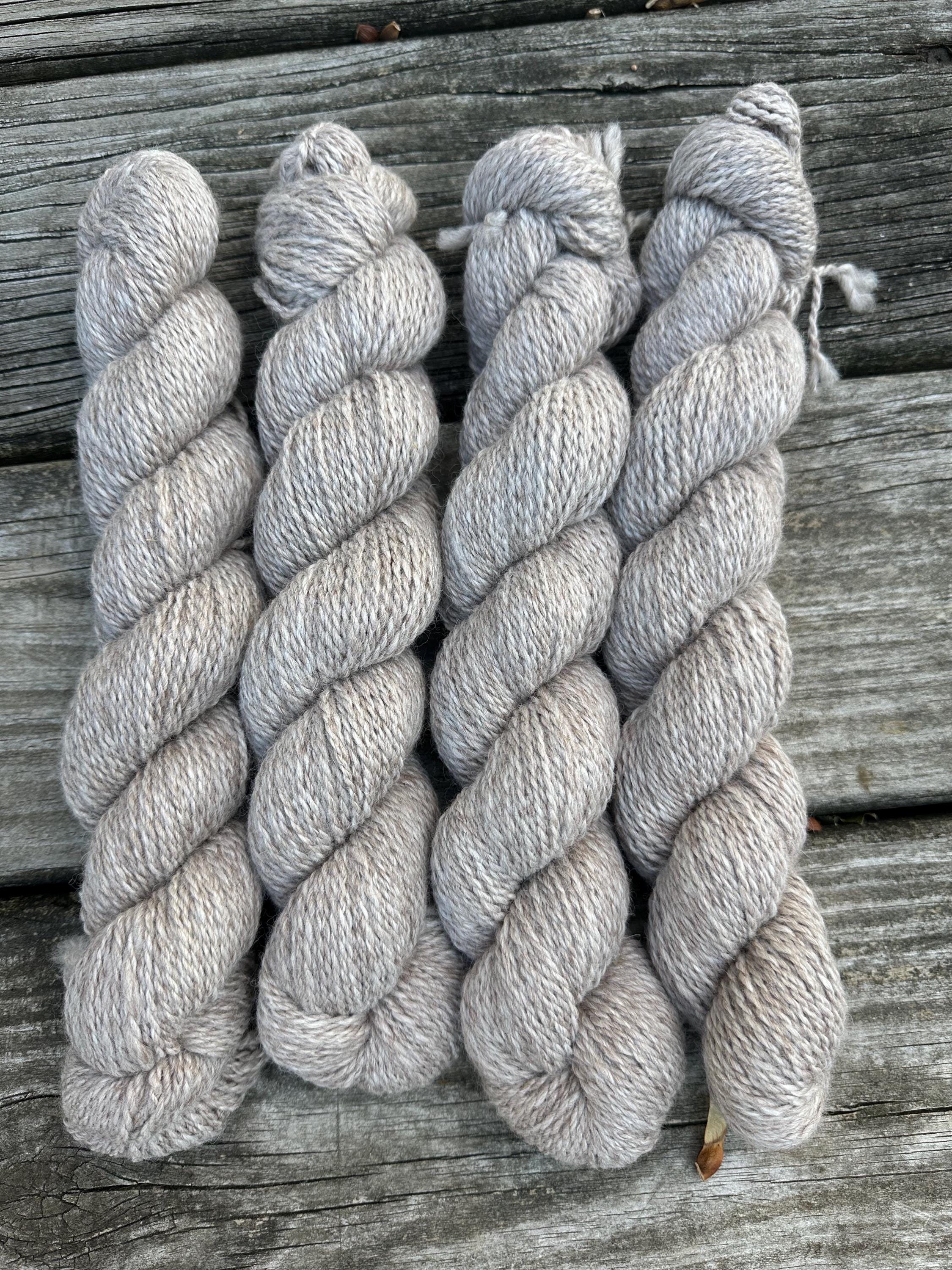 200 yd of DK 100% USA Alpaca from our alpacas, 2 ply.  Natural Colors