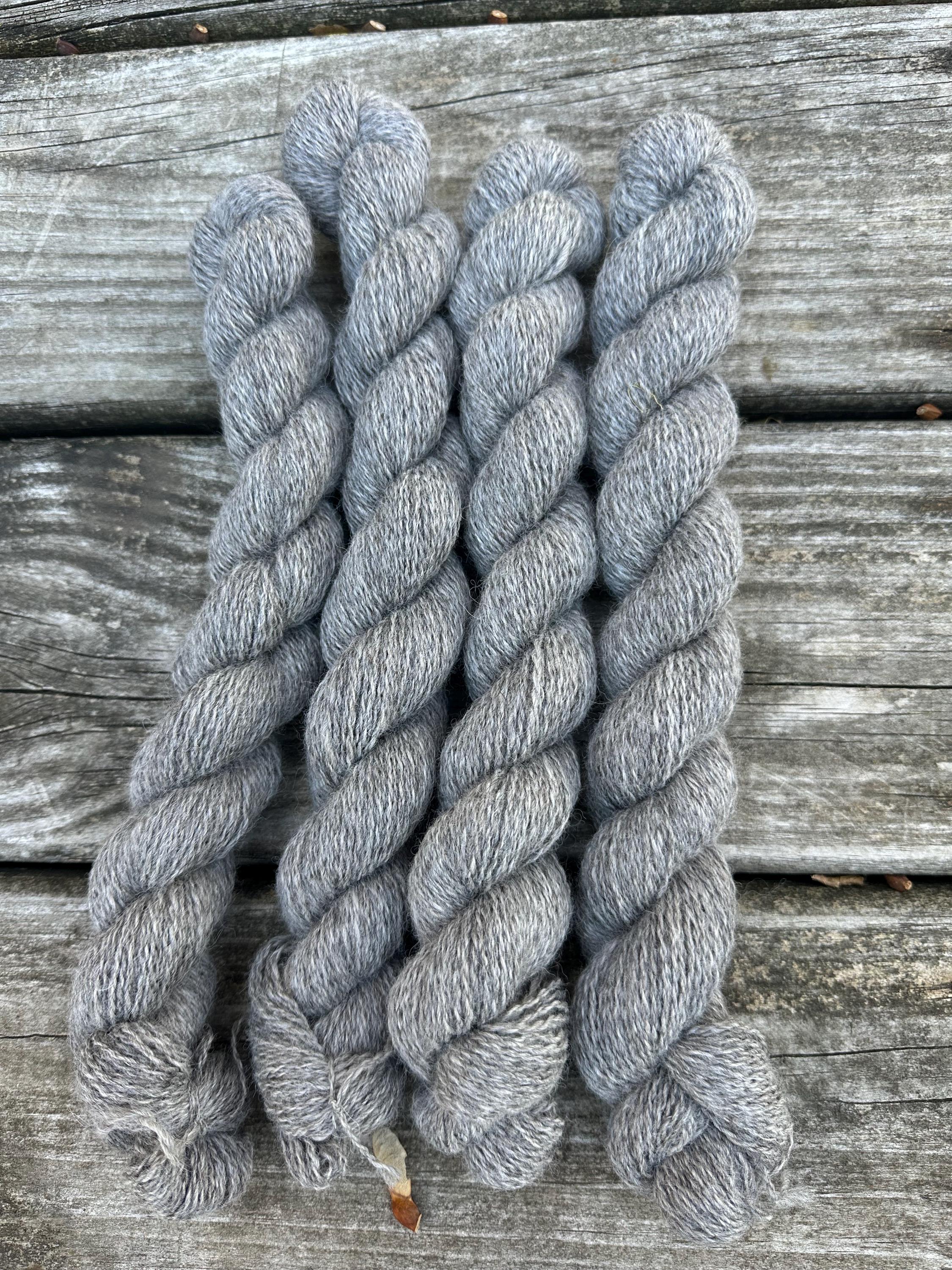 200 yd fingering weight 100% American Alpaca, Medium Silver Gray  from our alpacas ‘3G ’ and ‘Creedence’ Natural Color,natural fiber,undyed
