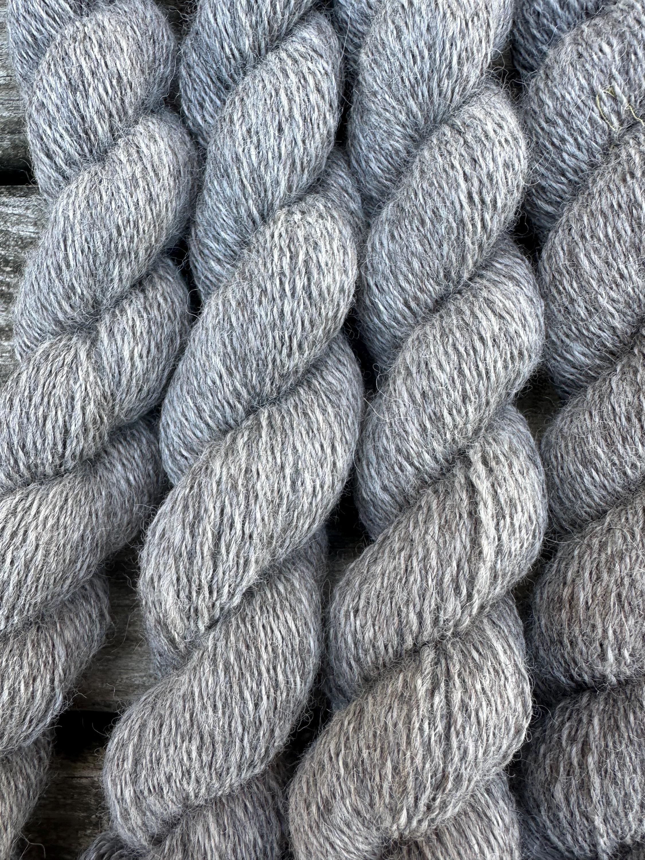 200 yd fingering weight 100% American Alpaca, Medium Silver Gray  from our alpacas ‘3G ’ and ‘Creedence’ Natural Color,natural fiber,undyed