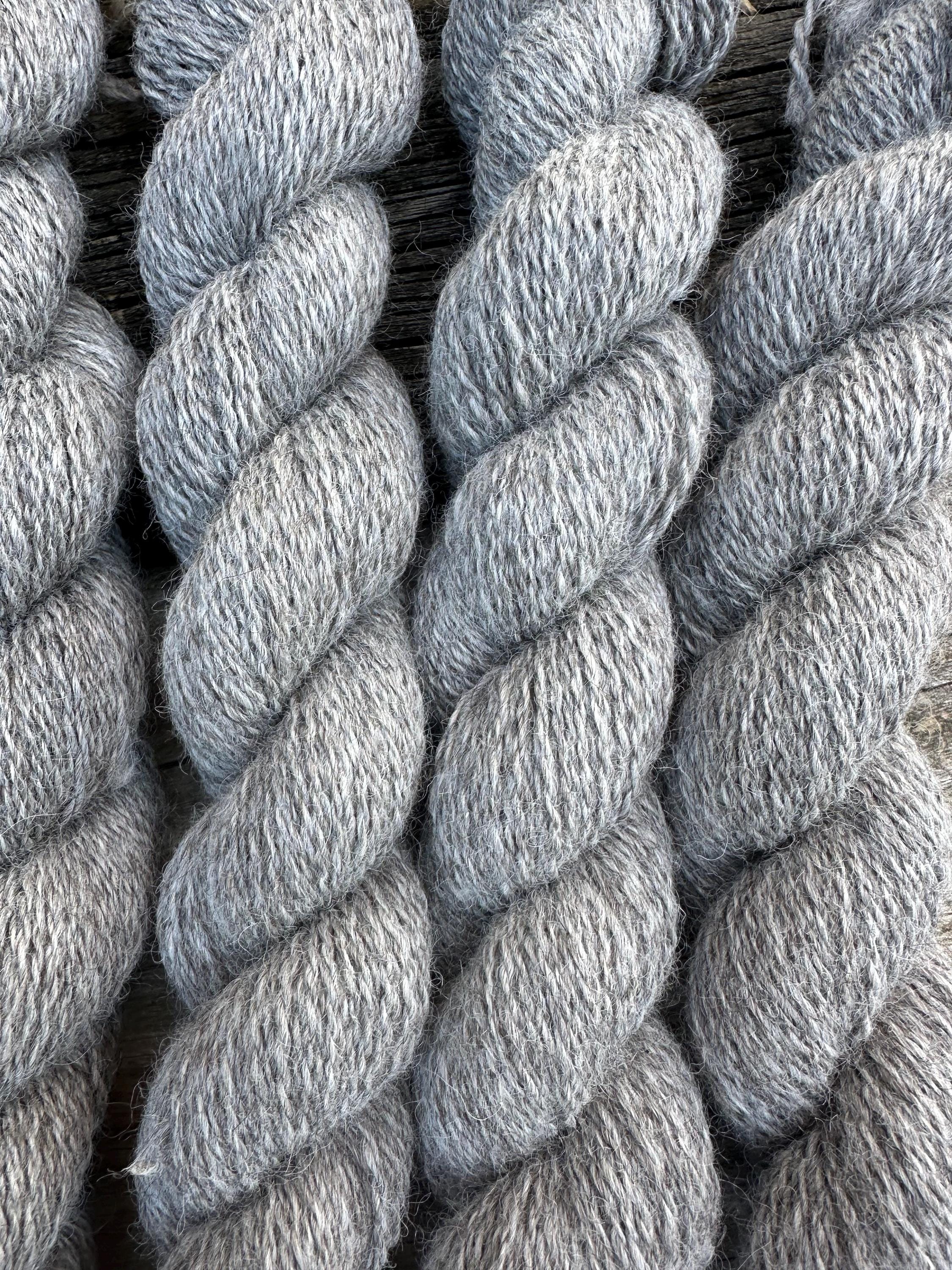 200 yd fingering weight 100% American Alpaca, Medium Silver Gray  from our alpacas ‘3G ’ and ‘Creedence’ Natural Color,natural fiber,undyed