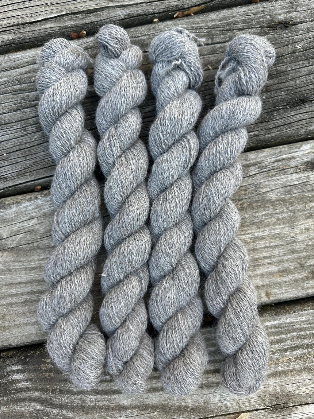 200 yd fingering weight 100% American Alpaca, Medium Silver Gray  from our alpacas ‘3G ’ and ‘Creedence’ Natural Color,natural fiber,undyed
