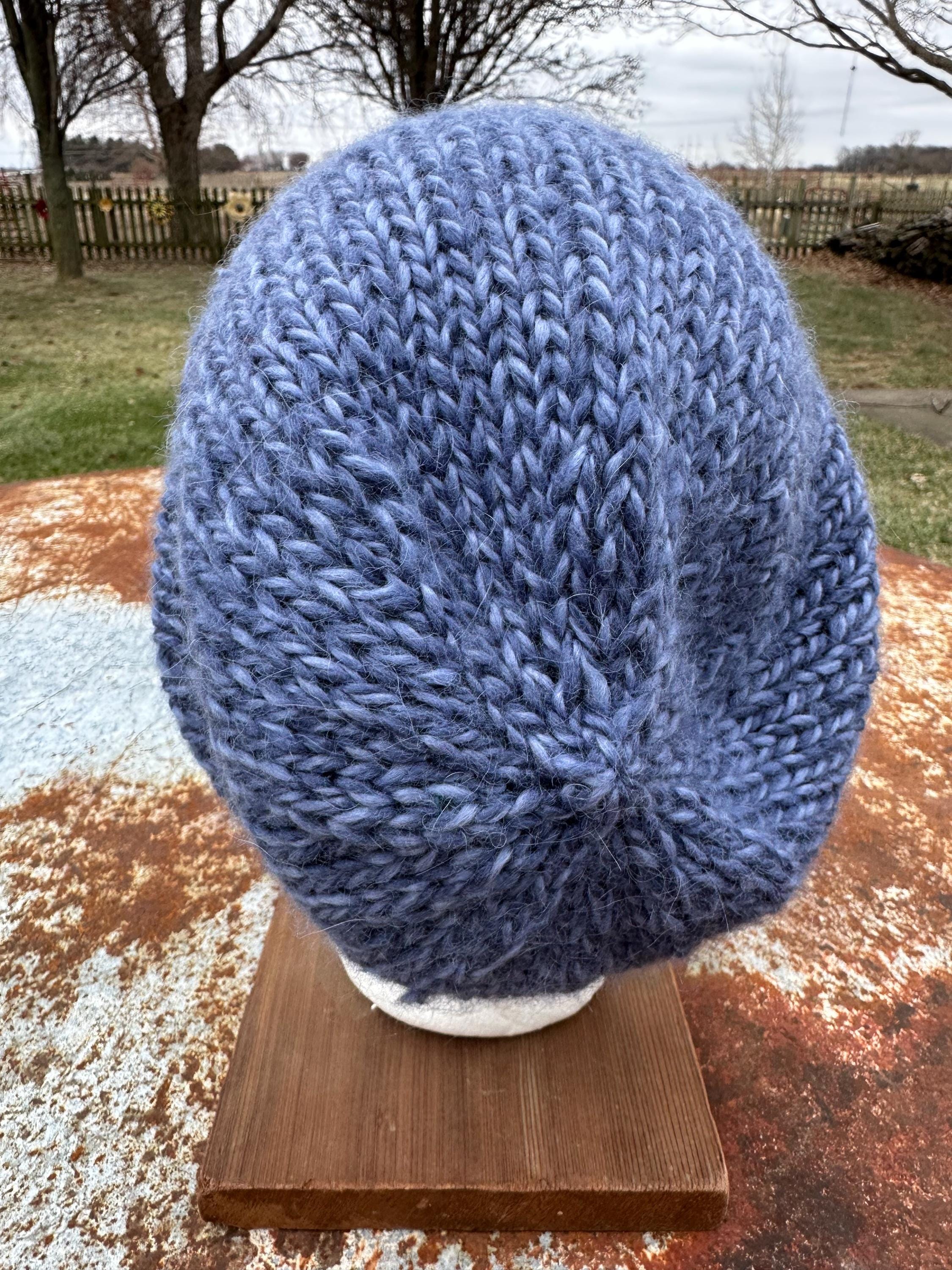 Chunky 100% Alpaca, hand knit winter hat.