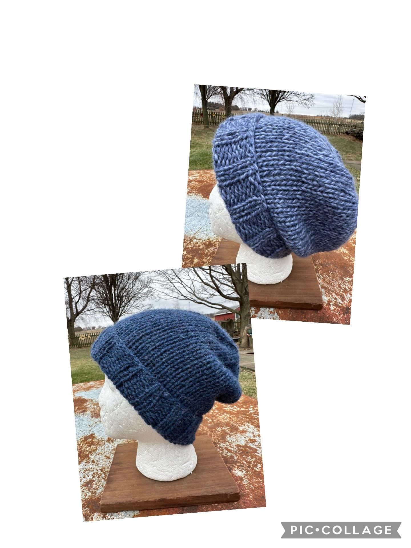 Chunky 100% Alpaca, hand knit winter hat.