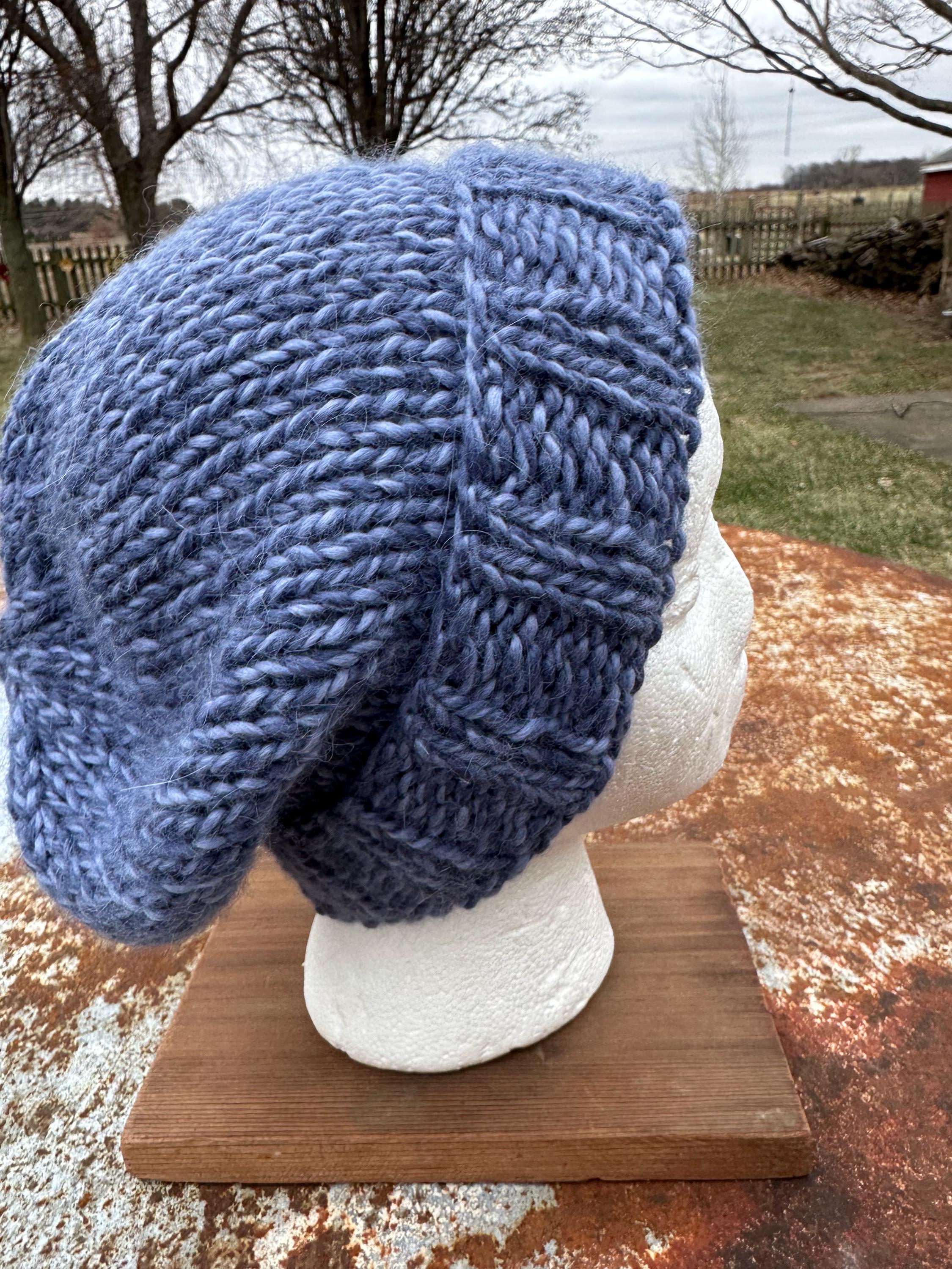 Chunky 100% Alpaca, hand knit winter hat.