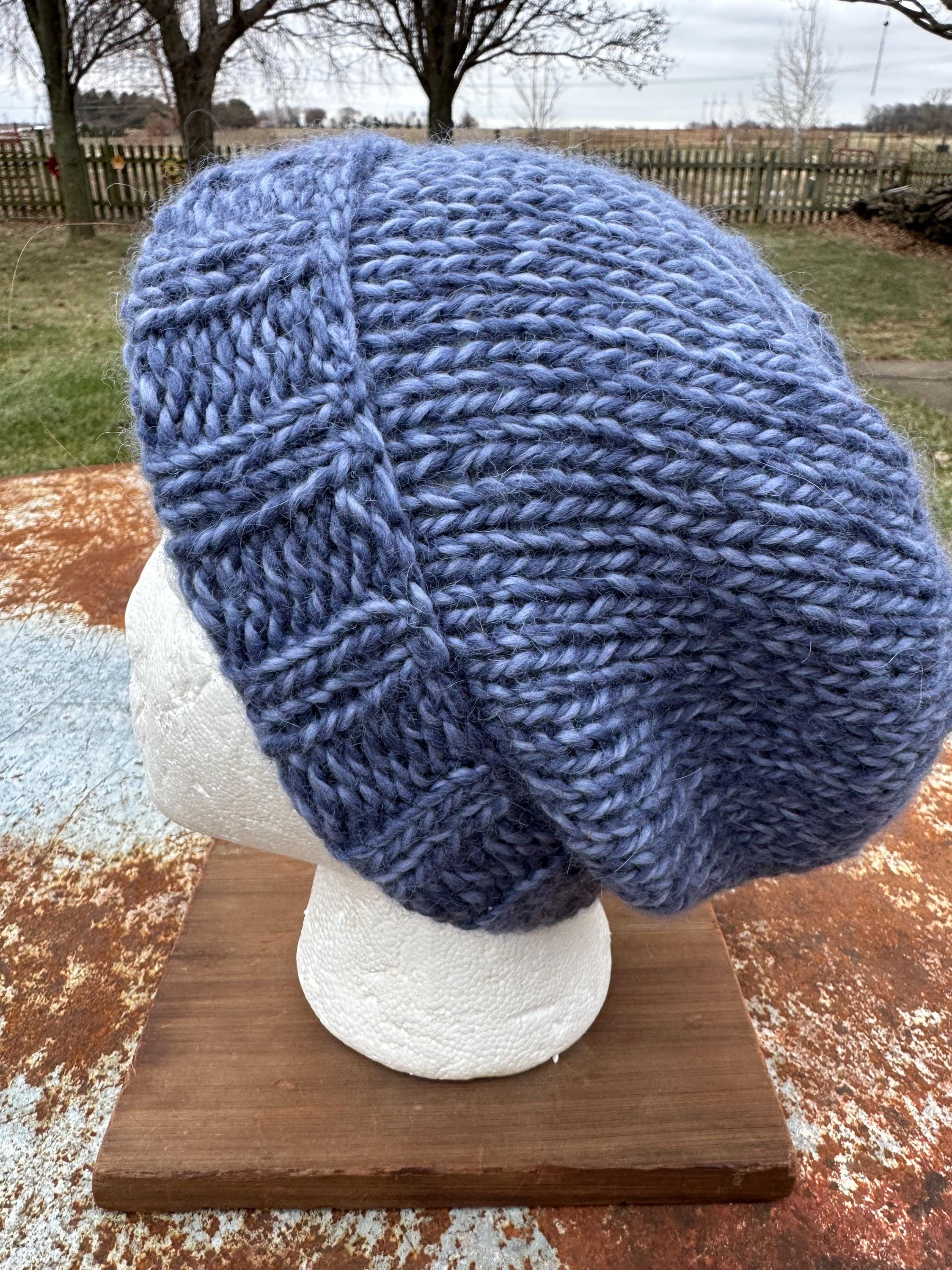 Chunky 100% Alpaca, hand knit winter hat.