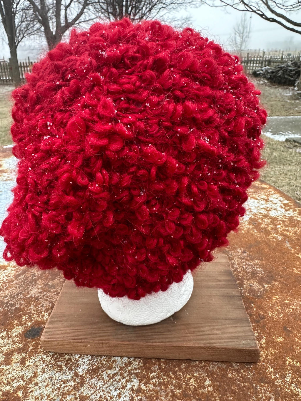 Alpaca  textured hat. Hand knit.