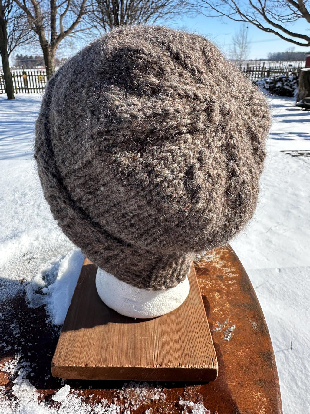 Chunky 100% Alpaca, hand knit winter hat, hand knit.
