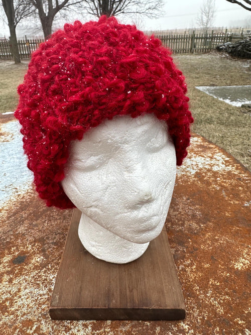 Alpaca  textured hat. Hand knit.