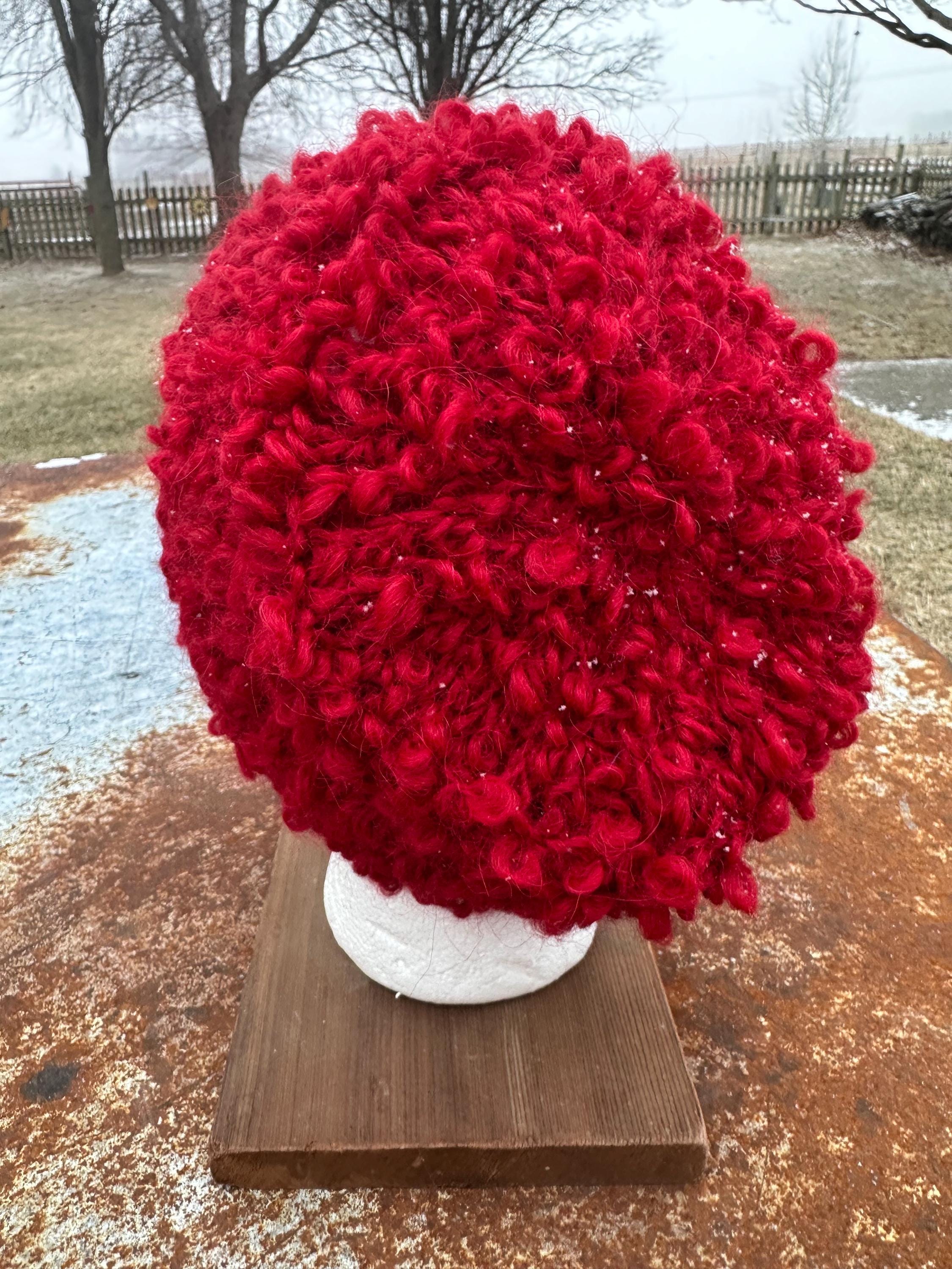 Alpaca  textured hat. Hand knit.