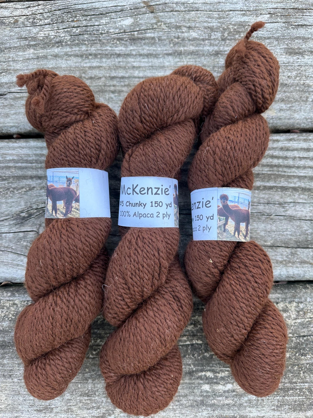 150 yd of Chunky Pure  American Alpaca yarn, 2 ply, from our alpacas,  Natural Color,