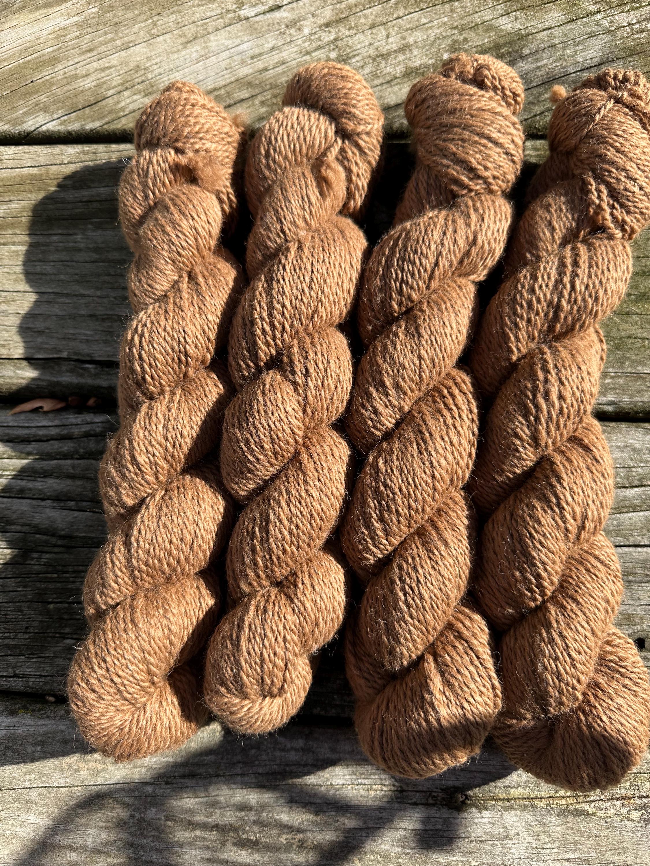 200 yd of Worsted 100% USA Alpaca from our alpacas, 2 ply. Natural Colors